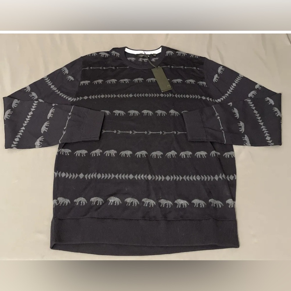 Greyson Wool Cashmere Silk Crewneck Sweater Sticks & Stones XL Indigo Blue